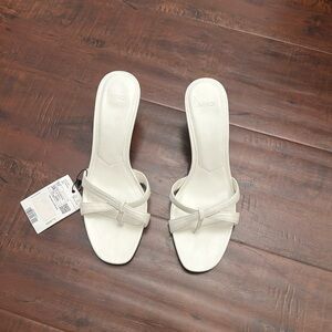 Mango Strappy Heeled Sandals in White